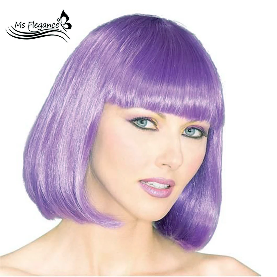 Короткий парик для волос MS Bob 12 дюймов прямые челки короткие волосы карамельный