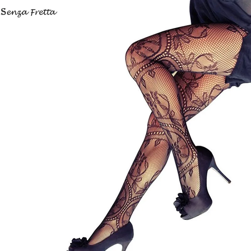 

Black Stockings Women Sexy Vintage Tattoo Lace Mesh Hollow Net Stocking Female Totem Rompers Socks Nightclubs Pantyhose Lingerie