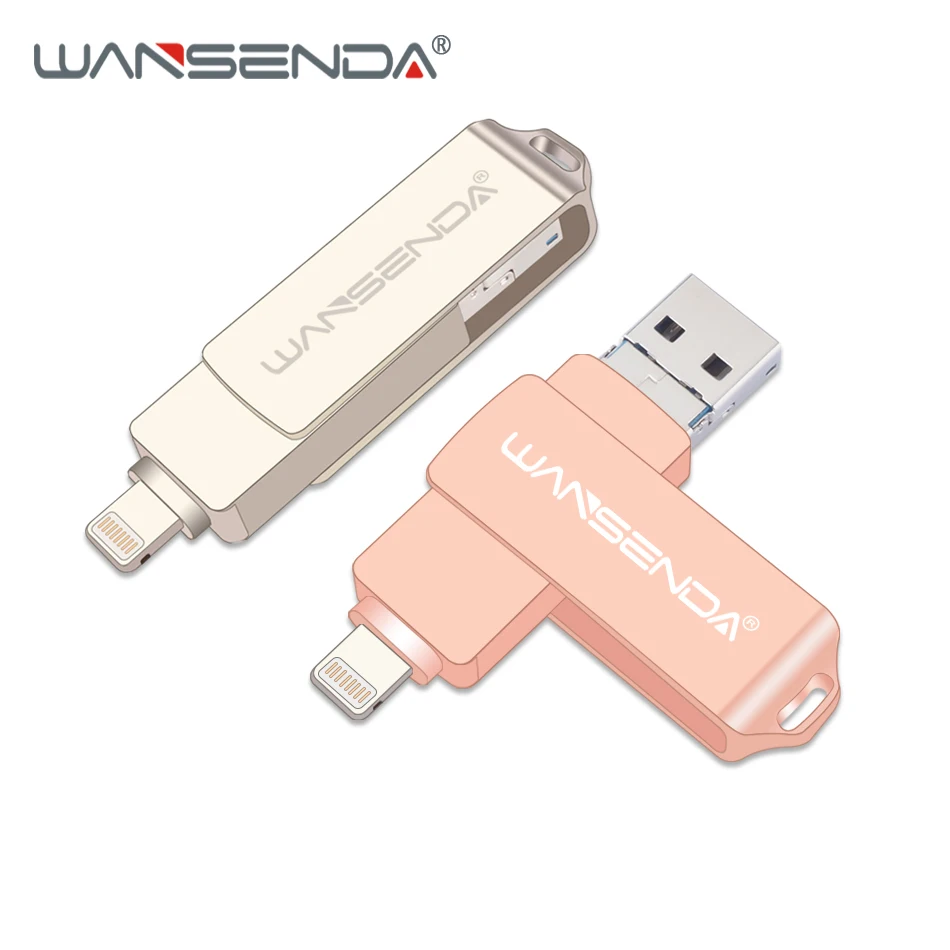 WANSENDA USB 3 0 OTG флеш накопитель 128 ГБ 16 32 64 Гб Флешка в 1 Micro флешка для iPhone XS MAX/X/8 Plus|USB