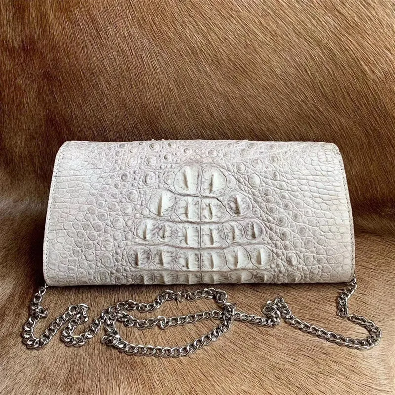 

Exotic Authentic Alligator Skin Lady Small Orange Purse Female Phone Clutch Genuine Crocodile Leather Women Cross Shoulder Bag