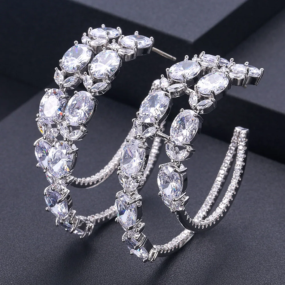 Janeklly модные геометрические серьги кольца в форме капли воды для женщин