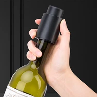 black abs vacuum wine bottle stopper sealed storage memory push style bar tools barware cork