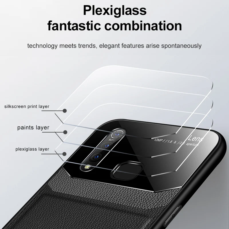 

Phone Case for VIVO Z5X Case Cover VIVOZ5X Luxury Business PC Grained Leather Back Cover for VIVO X21 VIVOX21 Case Fundas