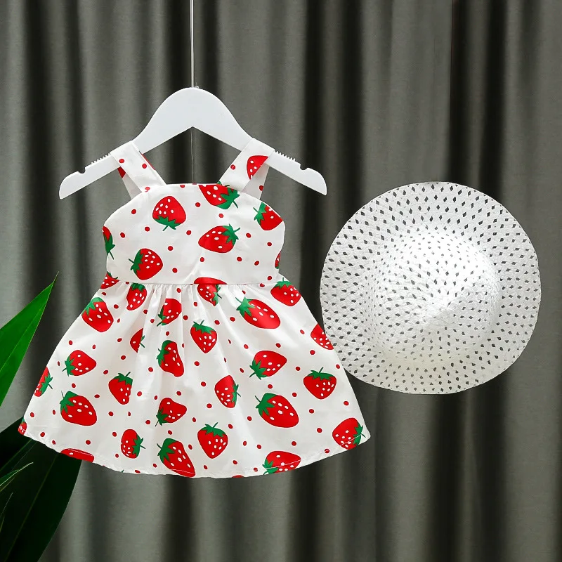 платье для девочки милое летние сарафаны Beauty Strawberry Dress Baby Princess Dress Toddler Girl Summer Clothes Vestidos Rojos