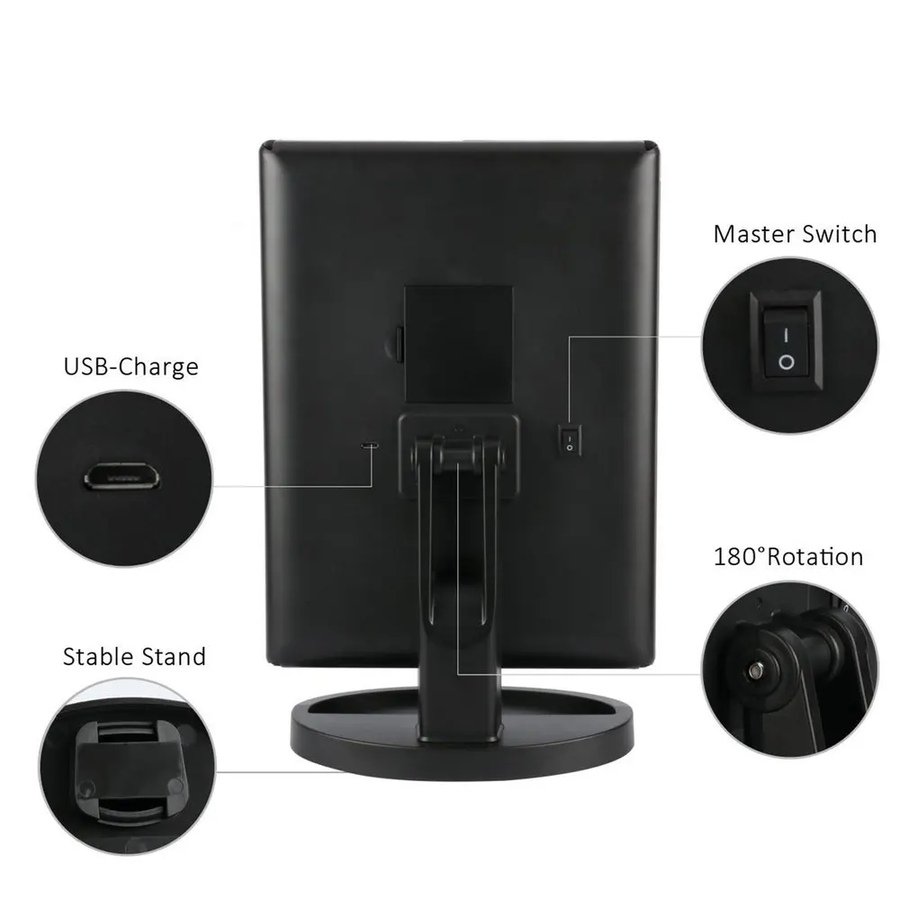 

Makeup Mirror LED Touch Screen 22 Light Table Desktop Makeup 2X/3 XMagnifying Mirrors Vanity 3 Folding Adjustable Mirror