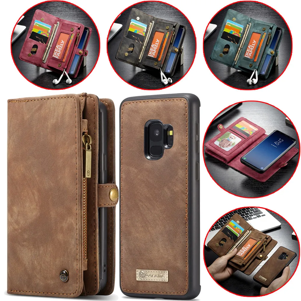 Кожаный чехол кошелек CaseMe для Samsung Galaxy S9 S8 S10 S20 Plus S7 Edge Note 20 Ultra 10 9 8|leather wallet case|case for