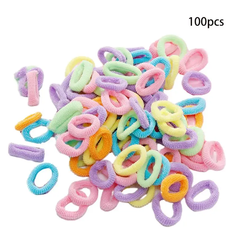 100 шт. разноцветные резинки для полотенец в Корейском стиле девочек эластичная