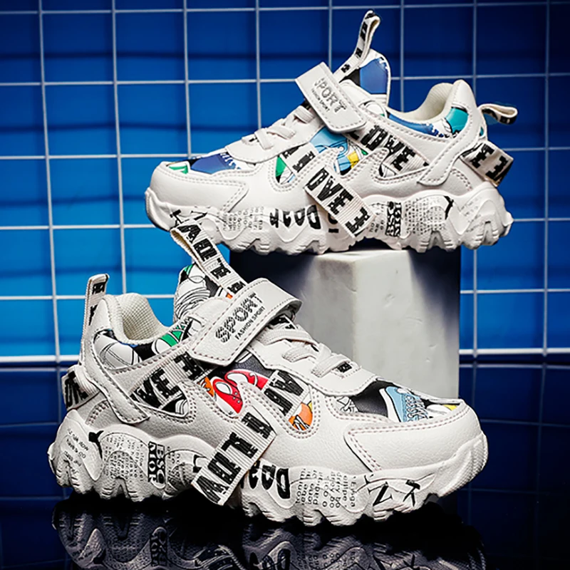 Белые детские кроссовки на массивной подошве детская спортивная обувь