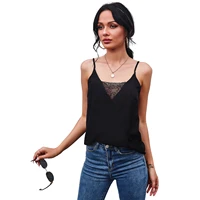 woman t shirts latest high quality hot sale ladies sexy v neck lace women top sexy solid color lace sling lace womens t shirt