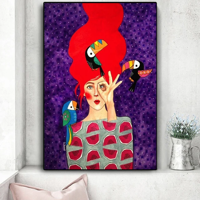 

Абстрактная картина на холсте с девушкой