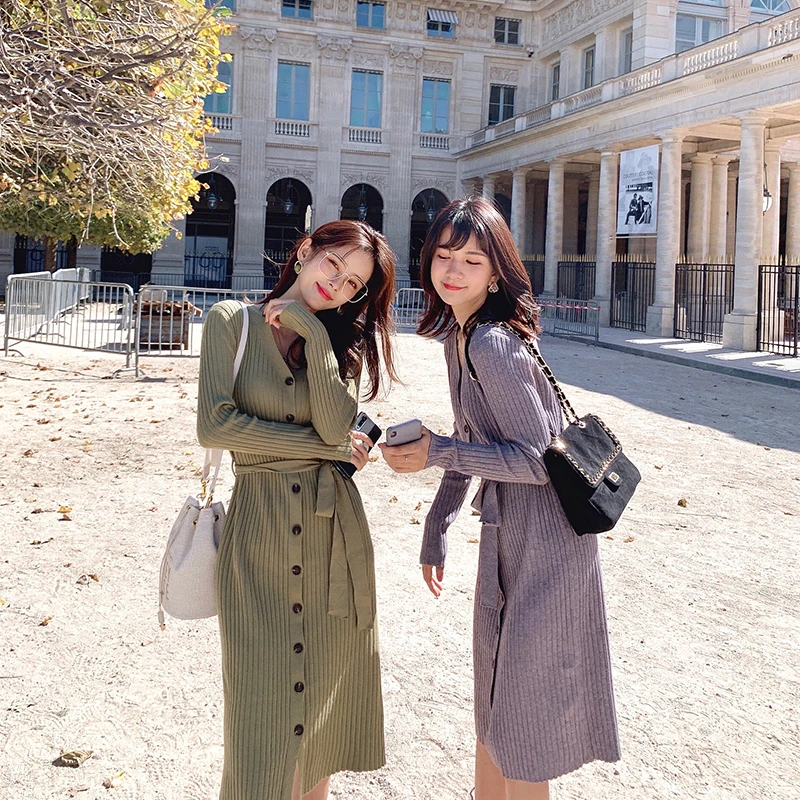 Женское облегающее платье MISHOW однотонное вязаное повседневное женское с