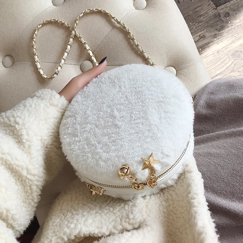 Милая женская круглая сумка через плечо новинка 2019 Высококачественная бархатная