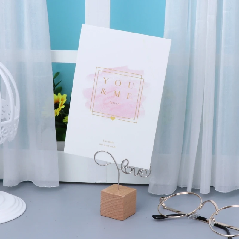 Креативные Круглые/квадратные деревянные фото клип заметки рамка имя карты