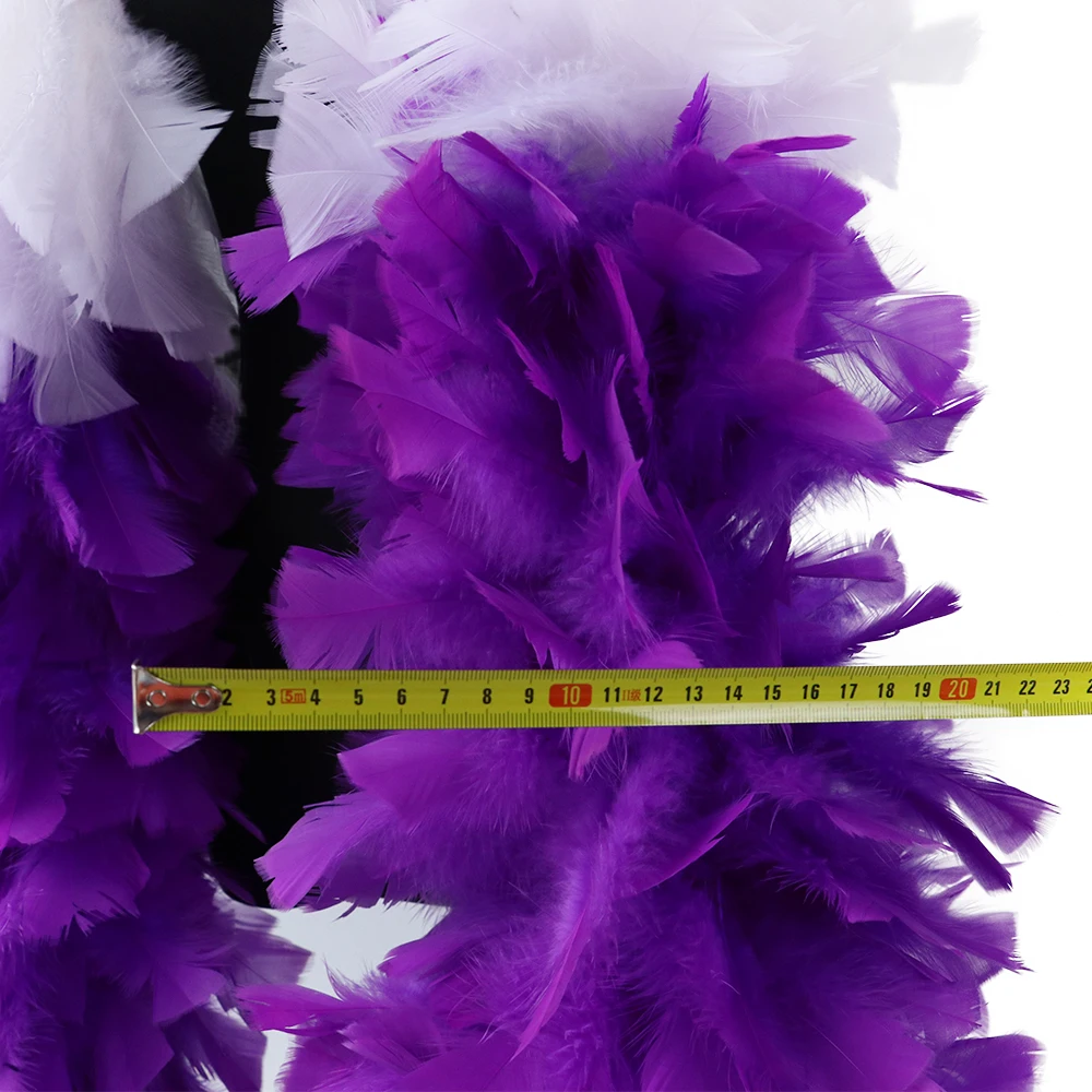 

200G Two-color Natural Turkey Feather Boa for DIY Crafts Trim on Skirts Wedding Dresses Costumes Mardi Gras Decoration