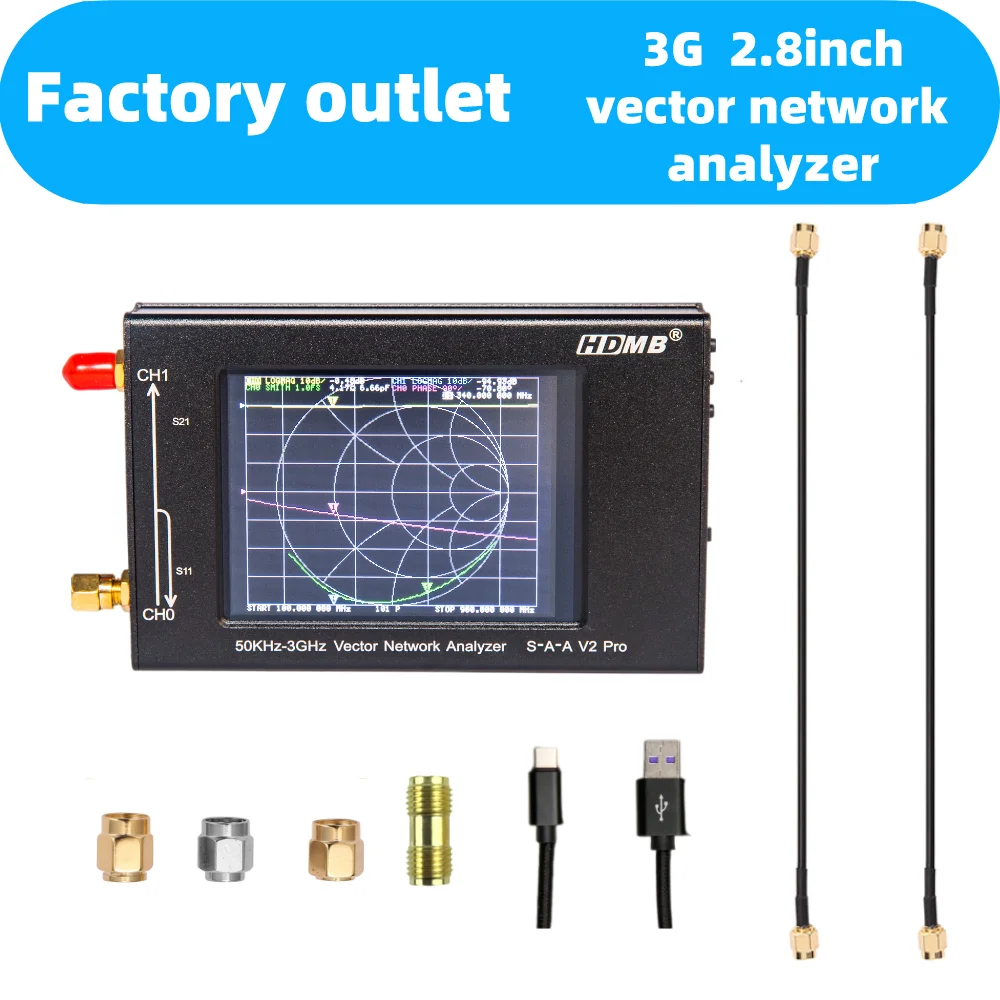 S-A-A-2 NanoVNA V2 3GHZ Vector Network Analyzer Digital Nano VNA Tester MF HF VHF UHF USB Radio Antenna Standing Wave |