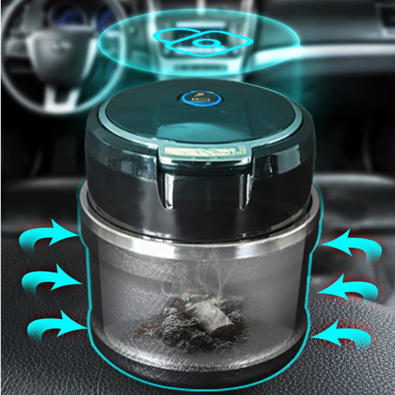 

Car Ashtray Cup Container Truck Zinc Alloy LED Cigarette Smoke Cendrier Smokeless Car Styling Auto Assessoires Cenicero Coche
