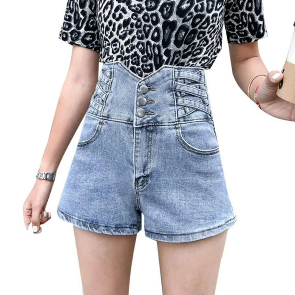 

Fashion Steetwear Womens High Waisted Shorts Denim Jeans Ladies Pants Trousers Summer Soft Beach Short Jeans Vintage