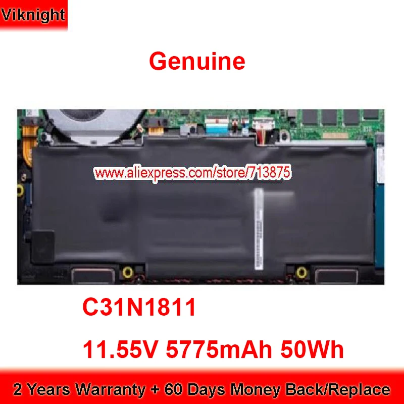 

Genuine C31N1811 Battery for Asus Deluxe14 RX433FN U4300F U4300FN UX433FA UX433FL UX433FN U433FN 11.55V 50Wh