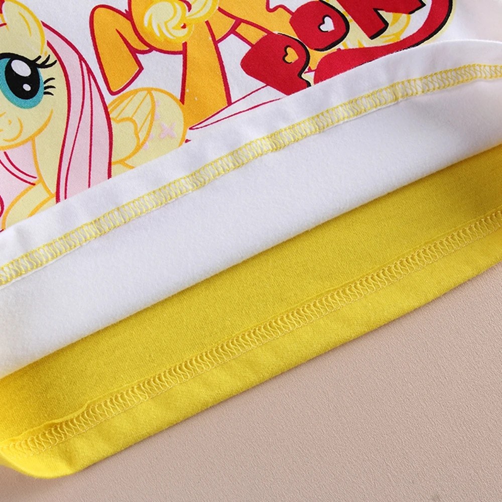 Футболка с длинными рукавами для девочек хлопковый топ и принтом Маленький Пони