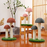 fast delivery mushroom styling cat tree condo scratcher post for kitten cat training toy cat toys with ball natural sisal climb