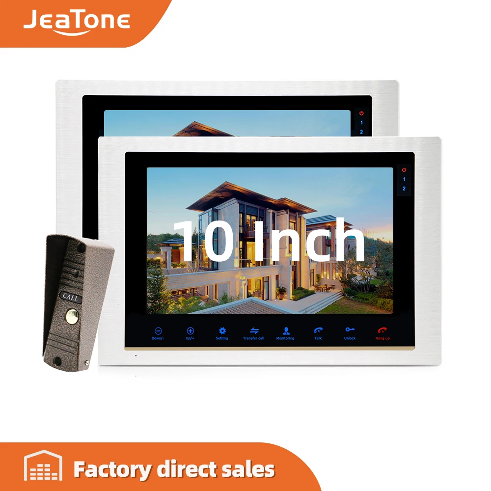 Видеодомофон с 10 дюймовым экраном интерком для квартиры дверной звонок ИК
