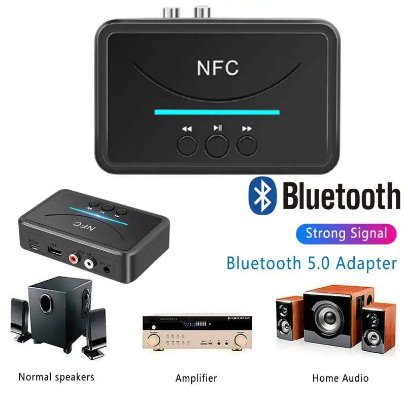 

Wireless Bluetooth 5.0 Receiver Car Stereo Audio Receiver 3.5mm AUX HiFi Stereo Audio Adapter For Car Speaker Supports NFC