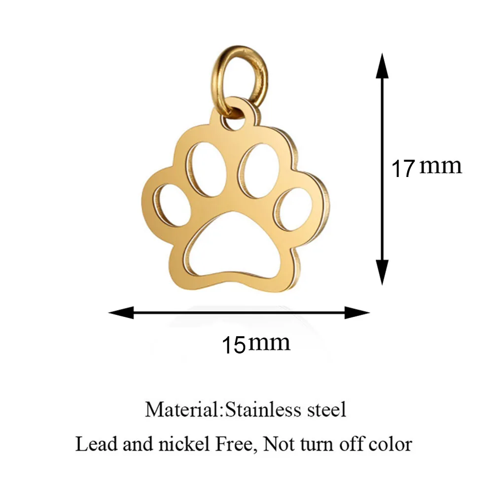 5 шт./лот нержавеющая сталь полые следы животных Шарм Разъемы для бижутерии
