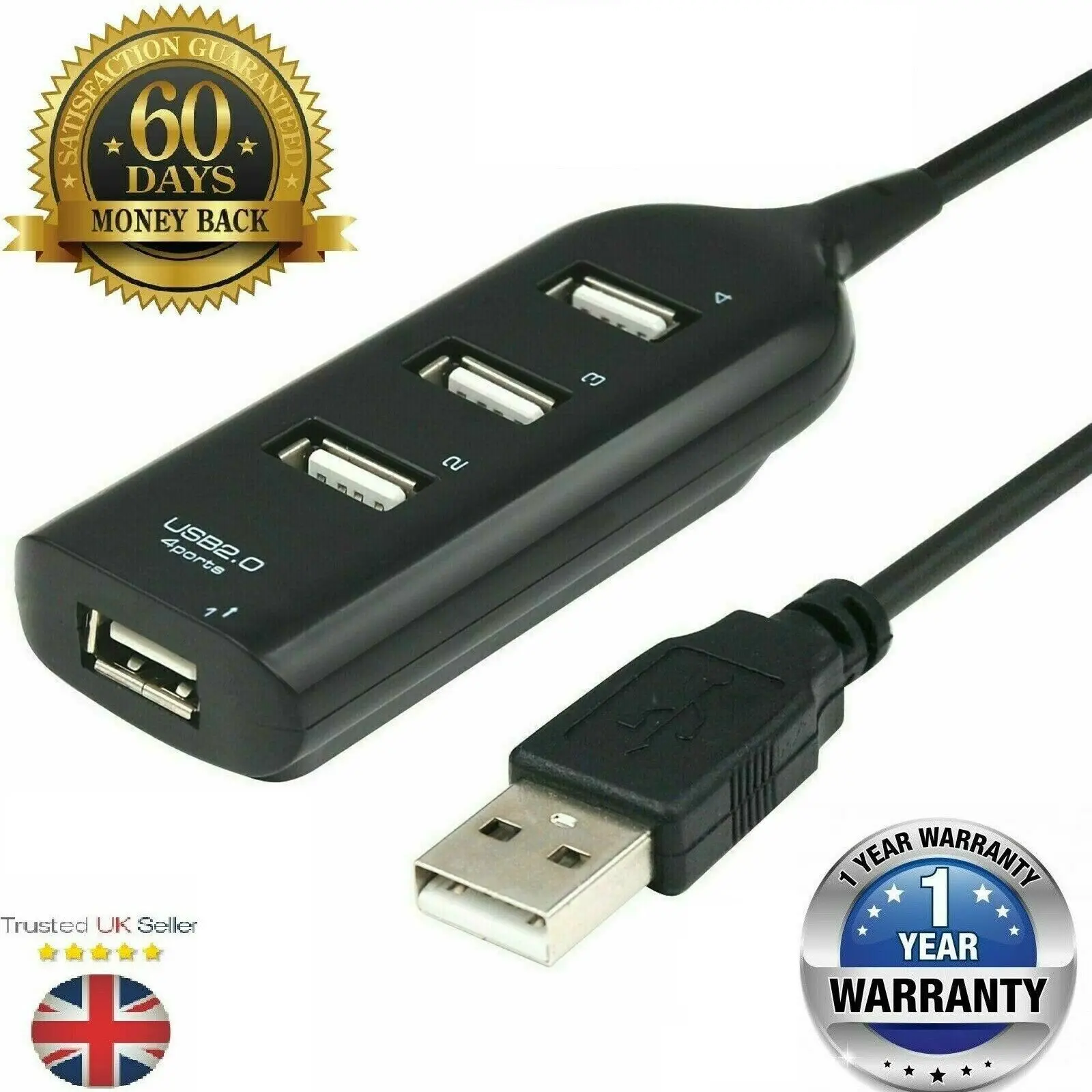 

High Speed 4 Port USB HUB 2.0 & 3.0 Multi Splitter Expansion Desktop PC Laptop
