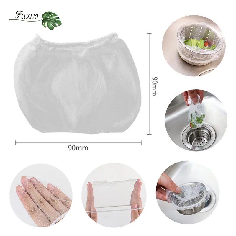 

100PCS Reusable Garbage Filter Bag for Kitchen Bathroom Trash Sink Strainers Hair Trash Tools Shower Drain Sieve Net Bags Tools
