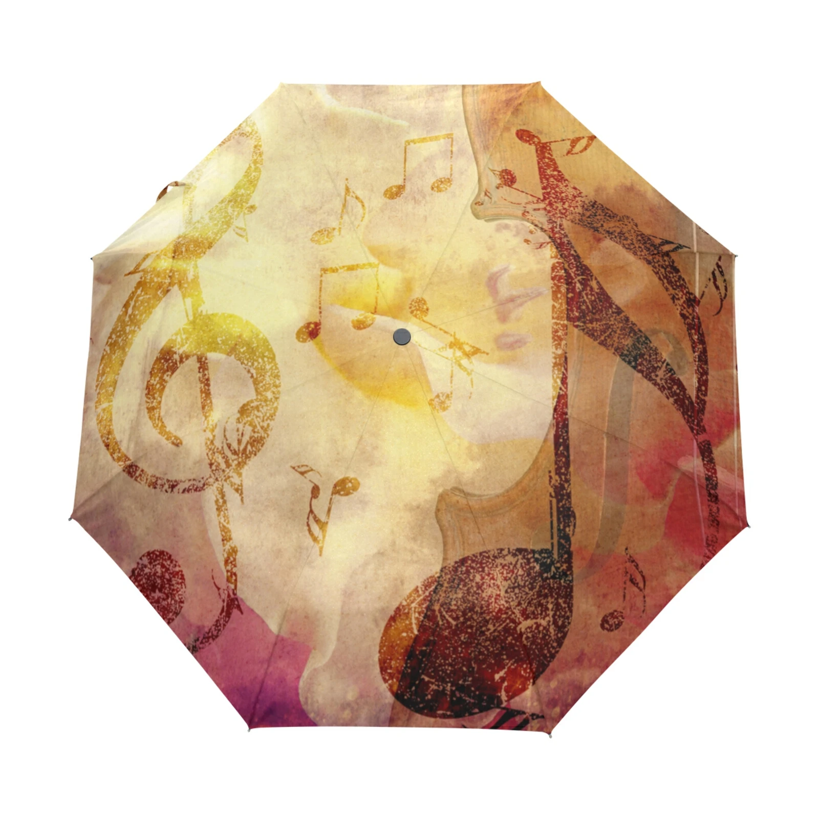 

Musical Note Pattern Women's Rain Umbrella Male Three Folding Automatic Umbrella Windproof Rainproof Anti-UV Umbrella Parasol
