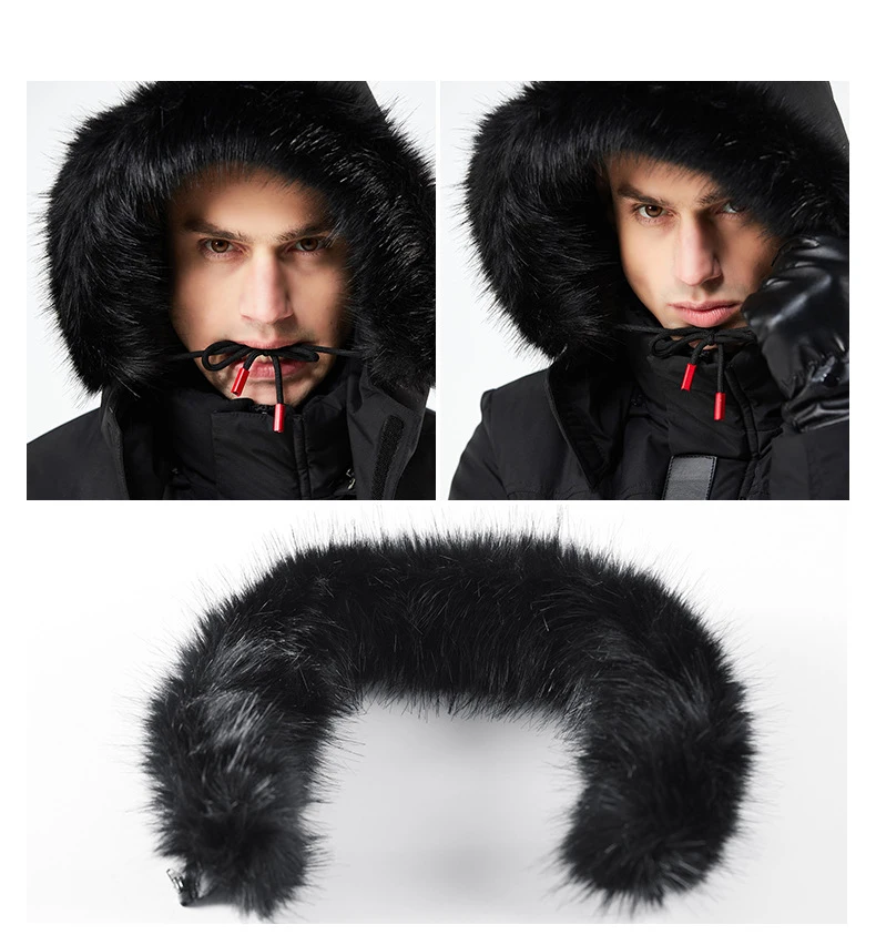 

Men's Winter Down Jacket Cotton-Padded Parkas Fur Collar Long Coat Thick Jacket Parka Coat Male Fashion Casual Coats Size M-3XL
