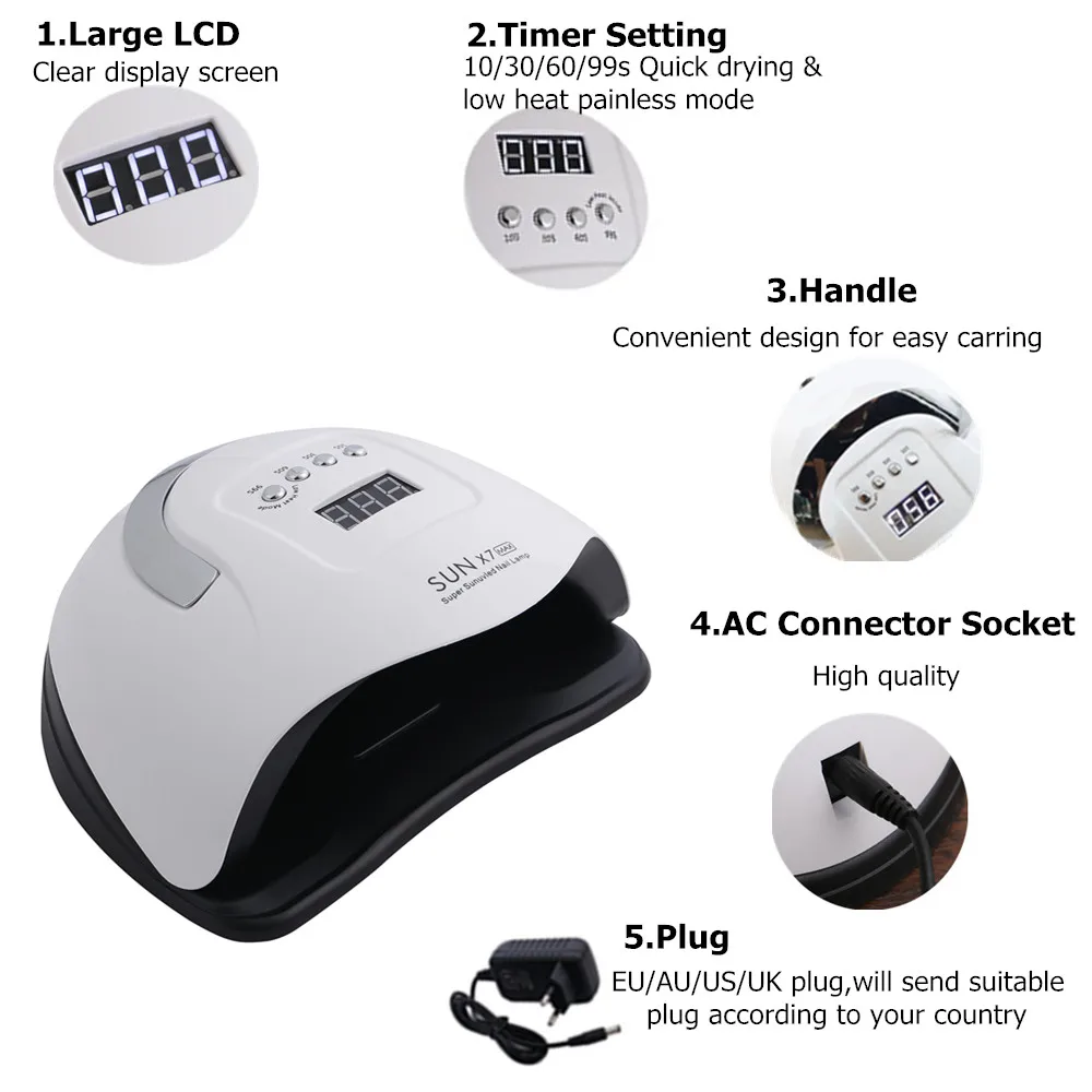 Сушилка для ногтей SUNX7 MAX 114 Вт 57 светодиодов