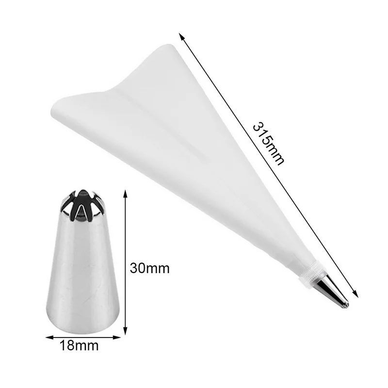 18pcs white Силиконовые формы для обледенения кондитерский мешок Кондитерская насадка для украшения торта - Цвет: 18pcs white