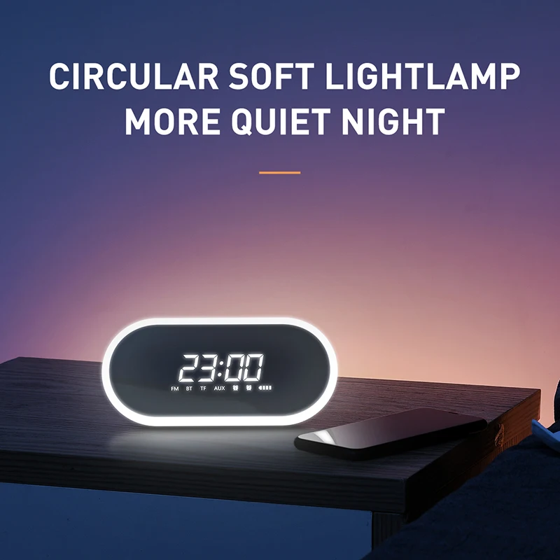 Baseus Ночной светильник Bluetooth Динамик с будильником Функция Портативный