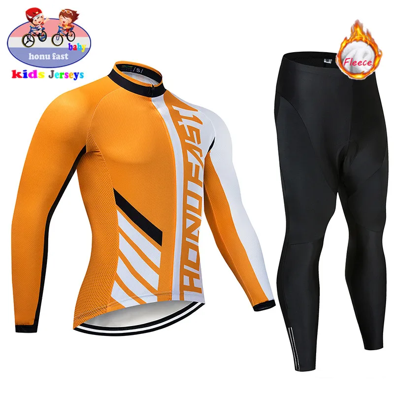 long sleeve Set 6 Детская команда nvvtrek, коллекция года, зимний комплект одежды из быстросохнущей Джерси для велоспорта, одежда спортивный костюм для улицы Ropa de bicicleta - Цвет: long sleeve Set 6