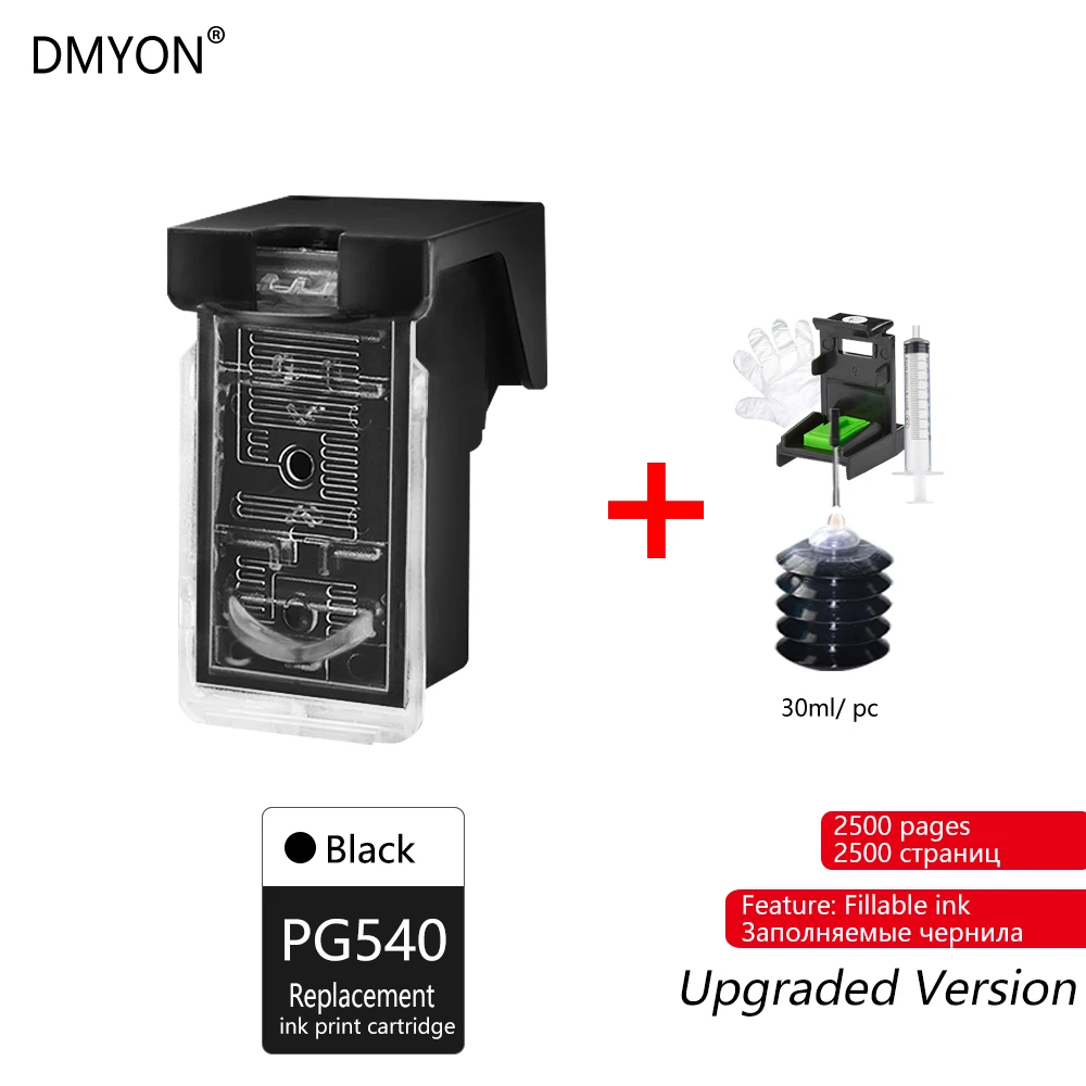 DMYON перезаправляемый картридж PG-540XL CL-541XL Замена для Canon PG540 CL541 для Canon Pixma MG4250 MX375 MX395 MX435 MX455 - Цвет: Black