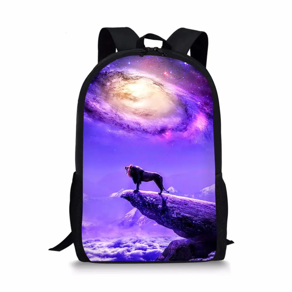 Модный школьный рюкзак для девочек с принтом льва в космосе детский карандаш Mochila