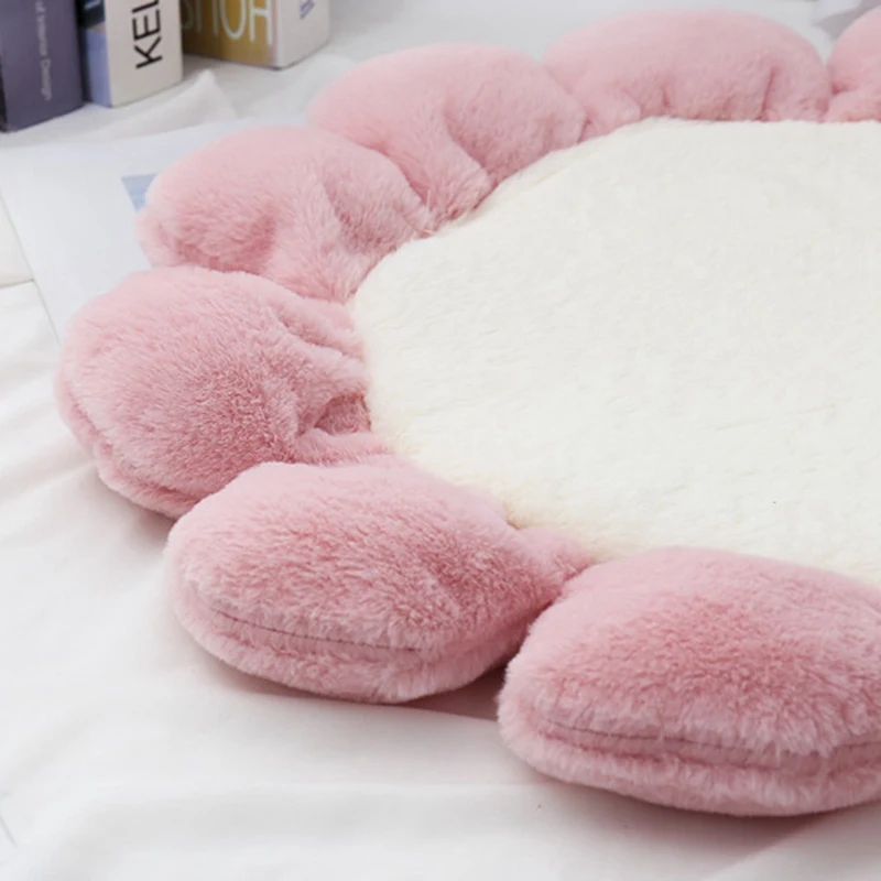 4 цвета теплые флисовые цветок с рисунком собачки и котика коврик круглая кровать