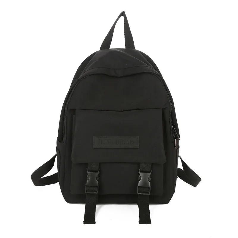 Black SHYAA Backpack Women Backpack Fashion Women Shoulder Bag Solid Color School Bag for Teenage Girl Children Backpacks Travel Bag - Цвет: Black