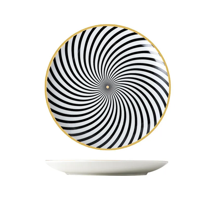 1 шт. посуда из Пномпеня Геометрическая керамические обеденные тарелки