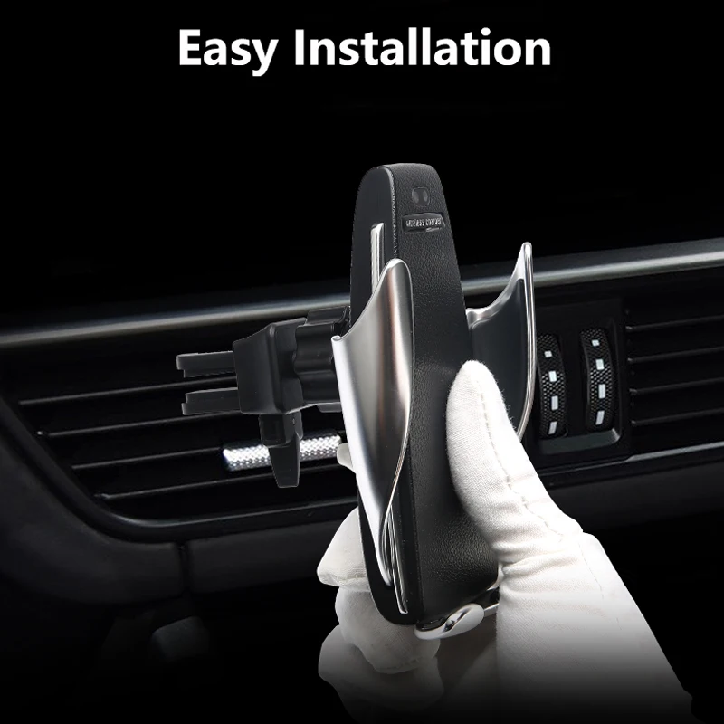 Беспроводное автомобильное зарядное устройство для iPhone Samsung Huawei Smart Auto Clamp 10 Вт Qi