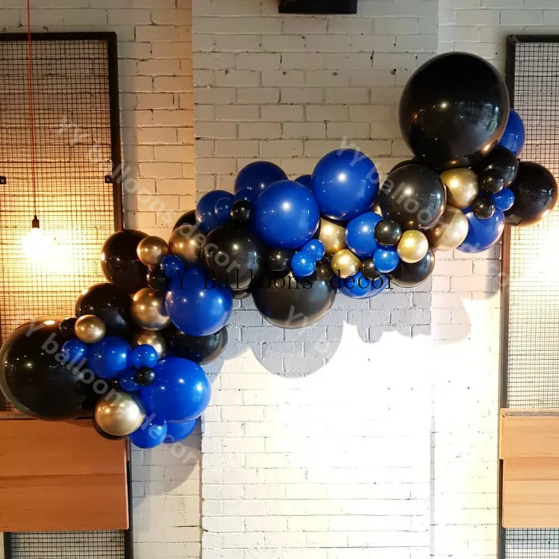 74 шт. Рождественский темно-синий металлик золотой латекс черный шар гирлянда