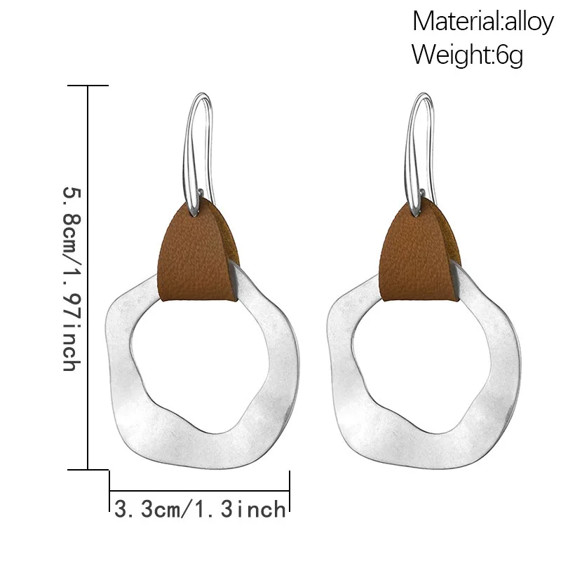 Модные Серебристые нестандартные круглые металлические серьги для женщин