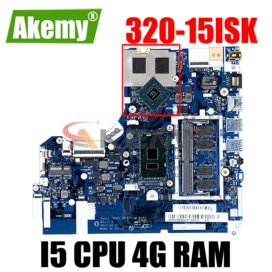 

Материнская плата для ноутбука Lenovo 320-15ISK 520-15ISK DG421 GD521 DG721 NM-B242 CPU I5 4G RAM DDR4 100% тестовая работа