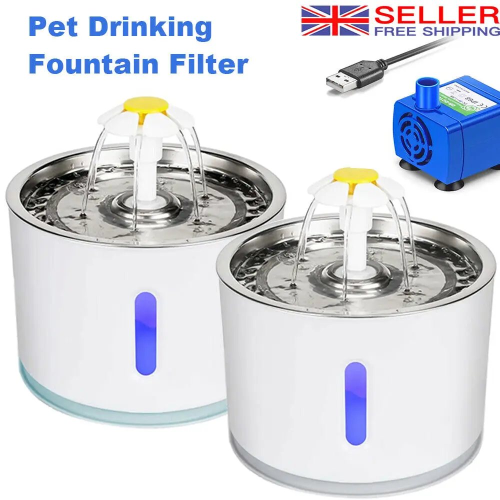 

Automatic Cat Water Fountain Pet Dog Drinking Bowl With Infrared Motion Sensor Water Dispenser Feeder LED Lighting Power Adapter