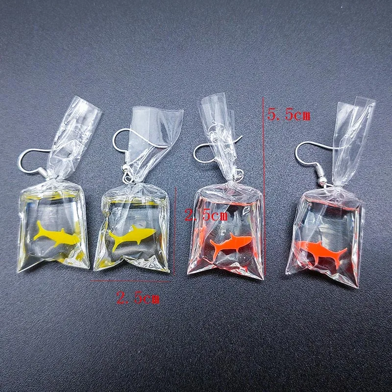 

1Pair Koi Fish Water Bag Dangle Earrings For Women New Trendy Girls Anti Allergy Graceful Joker Eardrop Party Gift Decor