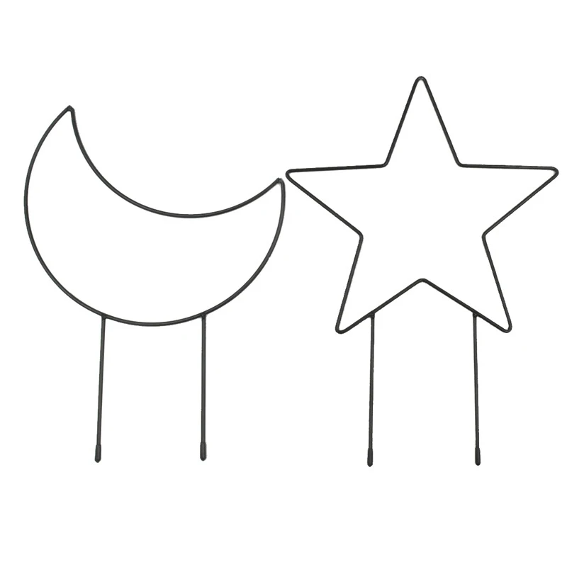 Опора для садовых растений металлический столб Луны/звезд решетка горшка