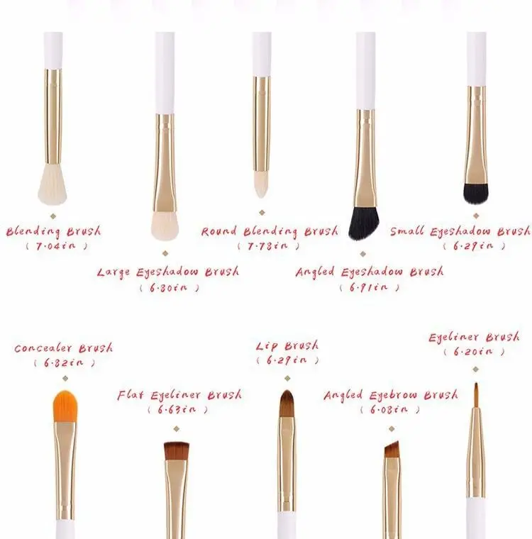 10 шт. Профессиональные Нейлоновые кисти для макияжа наборы растушевки