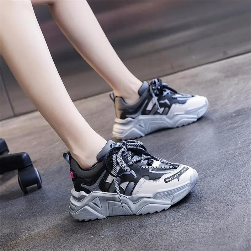 Высококачественные женские кроссовки на платформе женская обувь дышащие