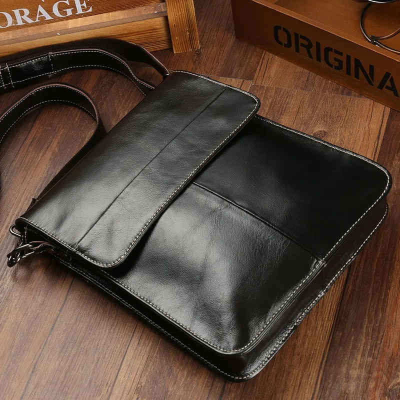 Men'S Shoulder Bag Casual Leather Business Vintage Fashion Top Crossbody Vertical Bags |